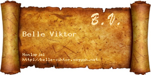 Belle Viktor névjegykártya